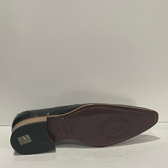 Duca shoes dressy slip on black Italian leather point toe main image 4